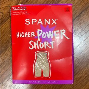 Spanx Sz 1X Higher Power Shaping Shorts Soft Nude Open Package